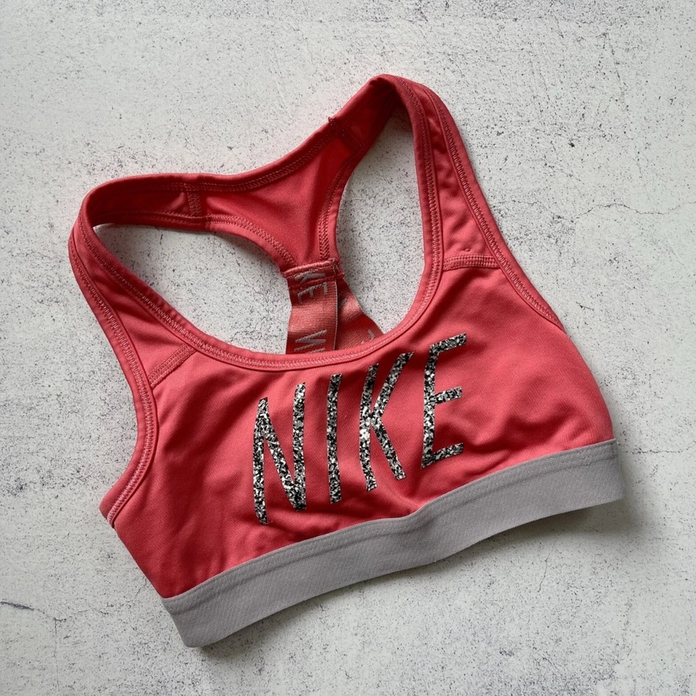 Nike Dri-FIT Pink and Gray Sports Bra